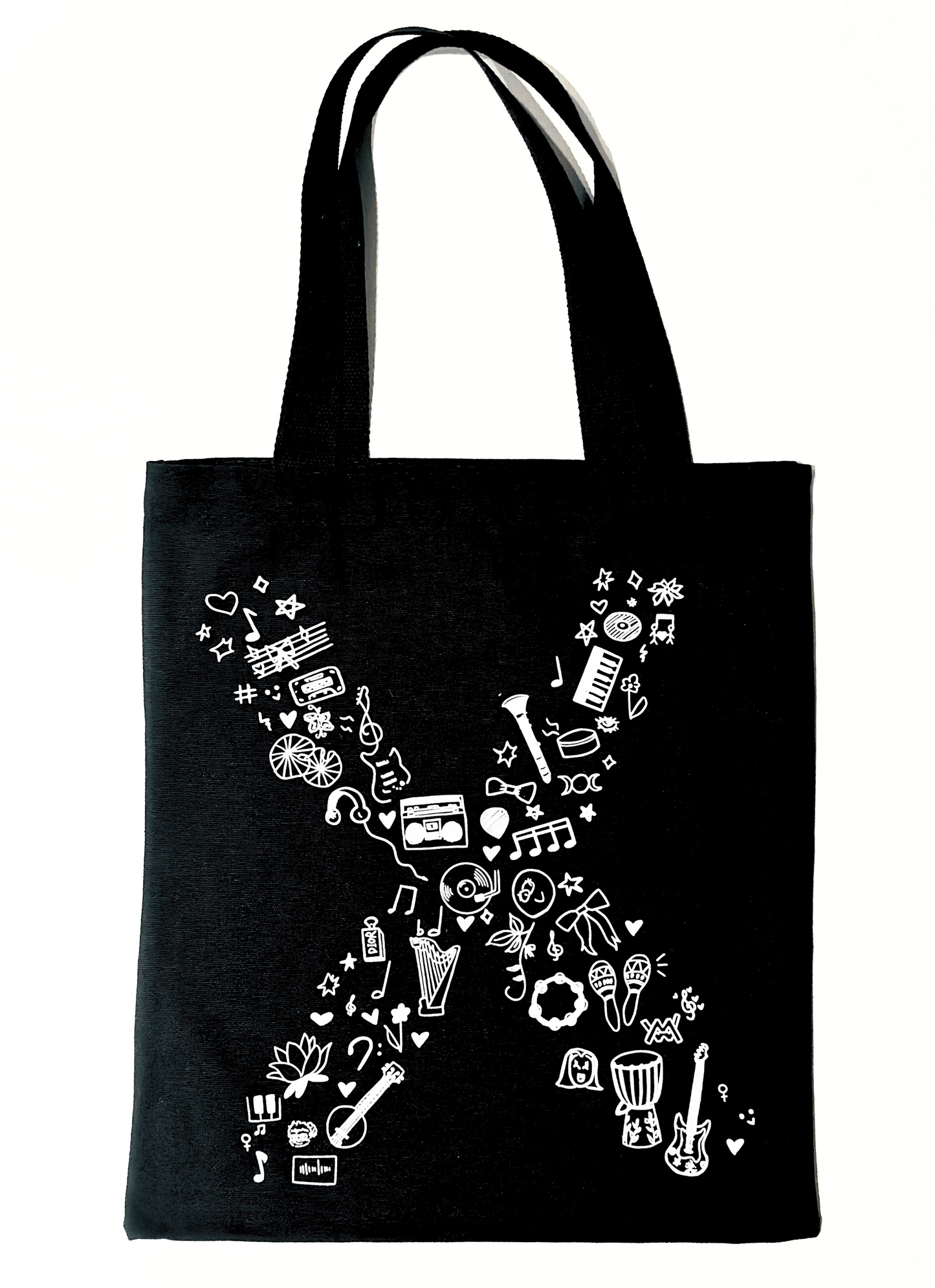 Musical Doodles Tote Bag - Black
