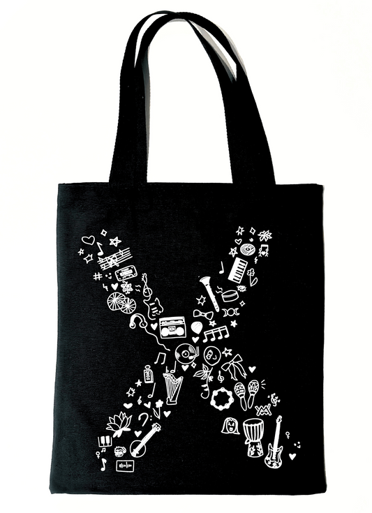 Musical Doodles Tote Bag - Black