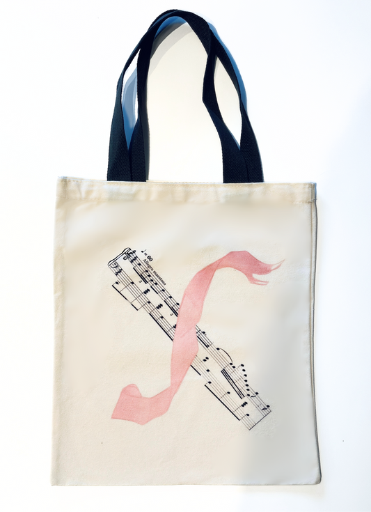 Ribbon and Staff Tote Bag