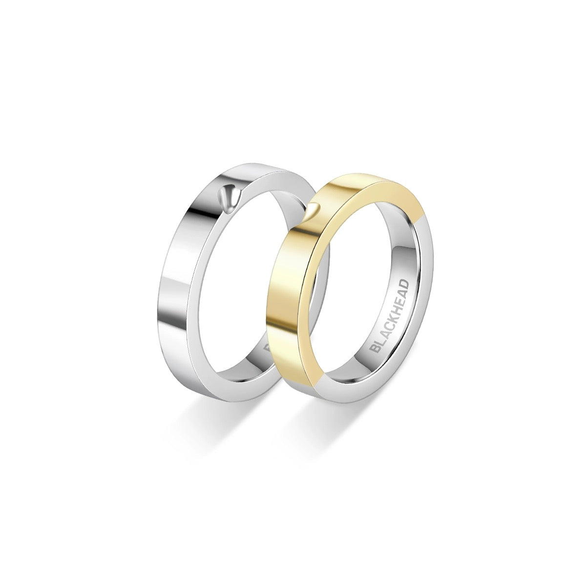 Etched Heart Gold Puzzle Ring