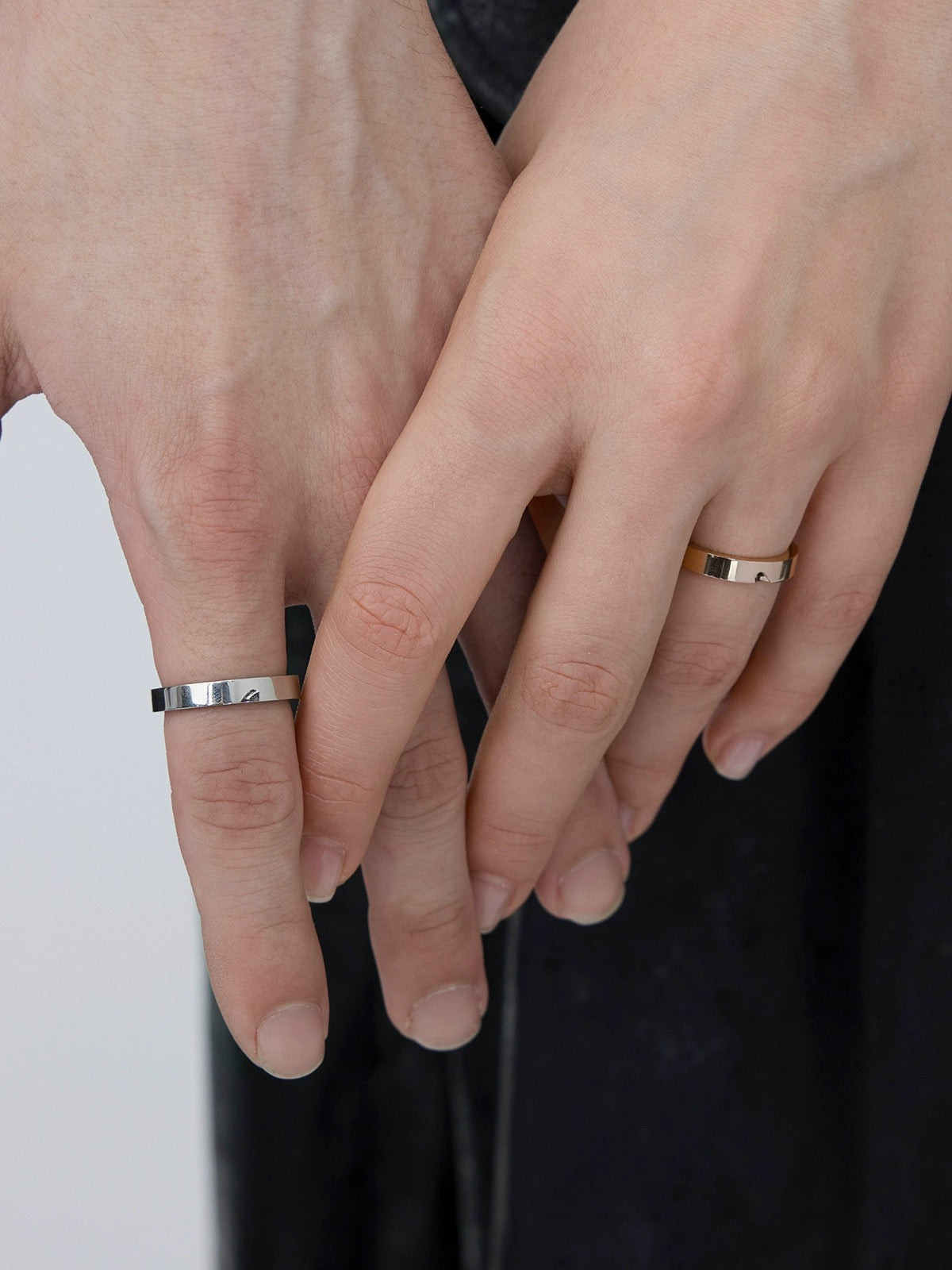 Etched Heart Gold Puzzle Ring