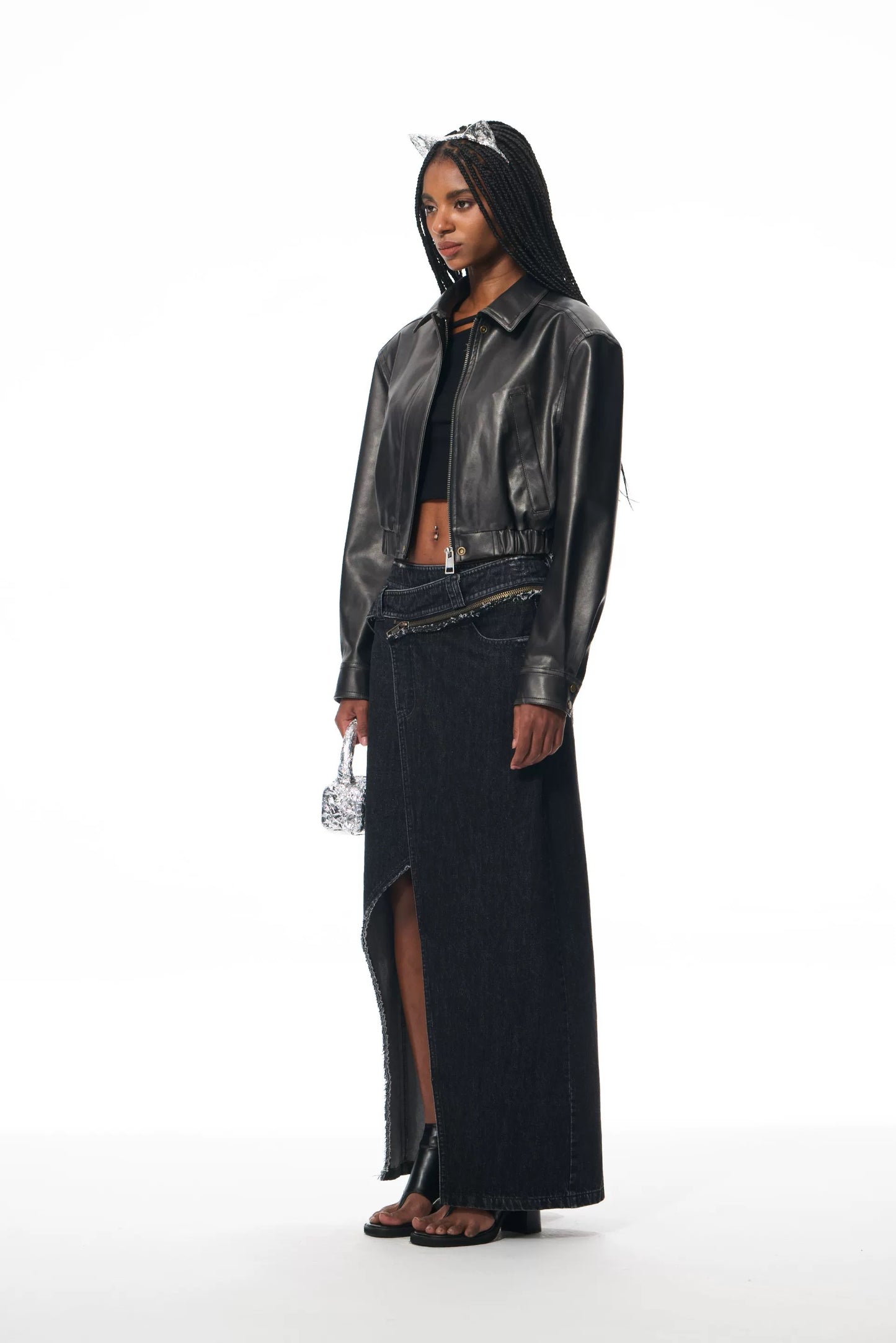 Chelsea Cropped Leather Jacket