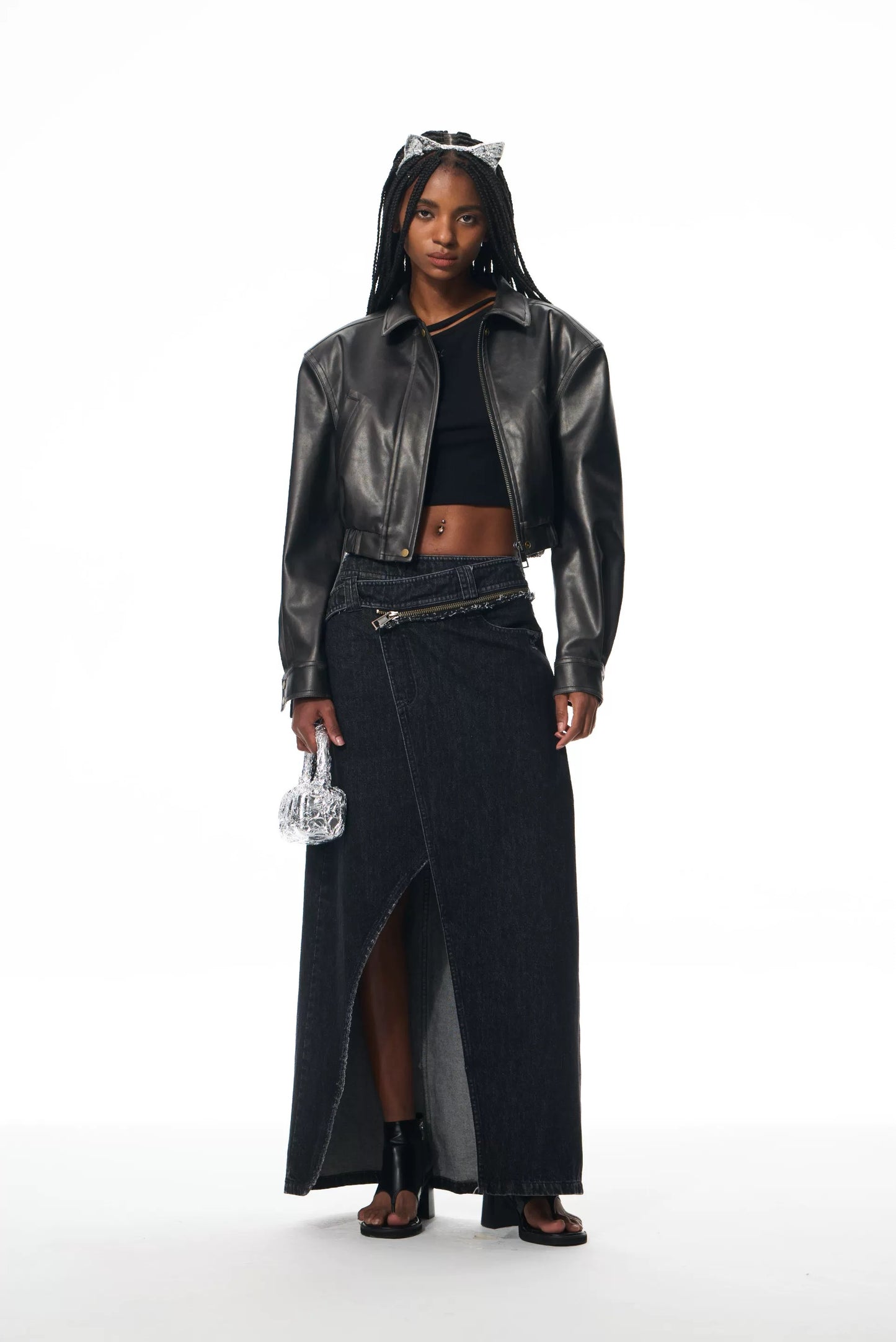 Chelsea Cropped Leather Jacket