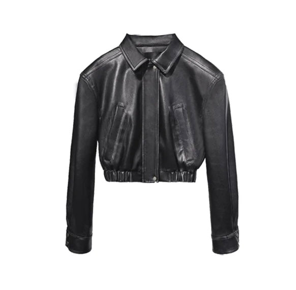 Chelsea Cropped Leather Jacket