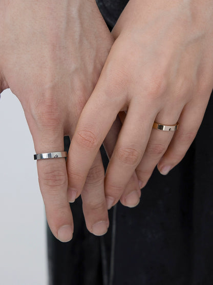Etched Heart Gold Puzzle Ring