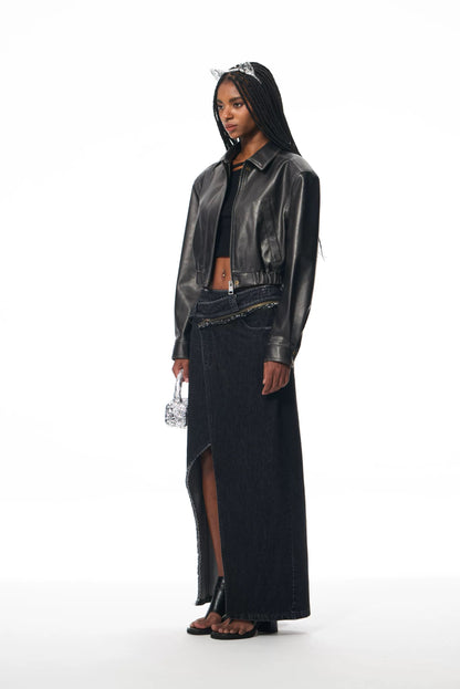 Chelsea Cropped Leather Jacket