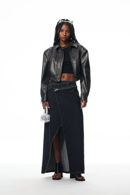 Chelsea Cropped Leather Jacket