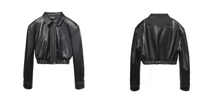 Chelsea Cropped Leather Jacket
